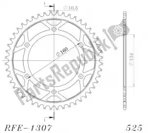 SUPERSPROX SU4130745B ktw rear steel 45t, black, 525 - Bottom side