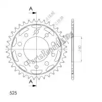 SU4133236B, Supersprox, Ktw trasero acero 36t, negro, 525    , Nuevo