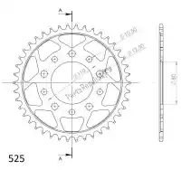 SU4133242B, Supersprox, Ktw rear steel 42t, black, 525    , New