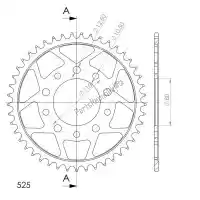 SU4133245B, Supersprox, Ktw rear steel 45t, black, 525    , Nieuw