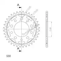 SU4133436B, Supersprox, Ktw aço traseiro 36t, preto, 530    , Novo