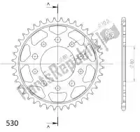 SU4133440B, Supersprox, Ktw rear steel 40t, black, 530    , Nieuw