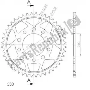 SUPERSPROX SU4133443B ktw trasero acero 43t, negro, 530 - Lado inferior