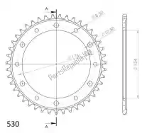 SU4134043B, Supersprox, Ktw aço traseiro 43t, preto, 530    , Novo