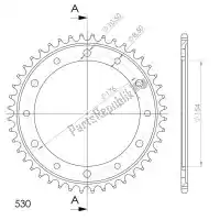 SU4134044B, Supersprox, Ktw arrière acier 44t, noir, 530    , Nouveau