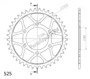 SUPERSPROX SU4148941B ktw rear steel 41t, black, 525 - Onderkant