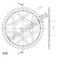 SU4148942B, Supersprox, Ktw arrière acier 42t, noir, 525    , Nouveau