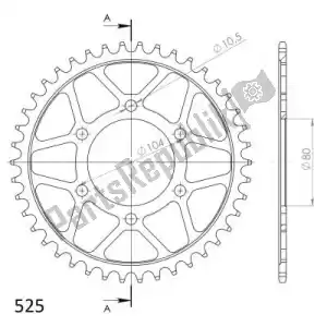SUPERSPROX SU4148942B ktw posteriore in acciaio 42t, nero, 525 - Il fondo