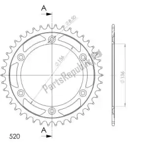 SUPERSPROX SU4151242B ktw arrière acier 42t, noir, 520 - La partie au fond