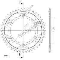 SU4151245B, Supersprox, Ktw rear steel 45t, black, 520    , New