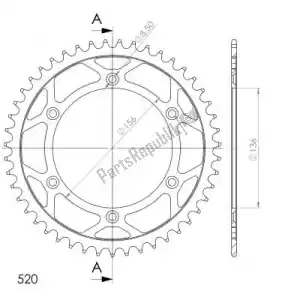 SUPERSPROX SU4151247B ktw trasero acero 47t, negro, 520 - Lado inferior