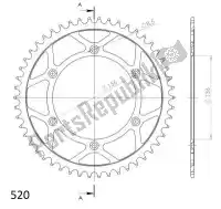 SU4151248B, Supersprox, Ktw rear steel 48t, black, 520    , New