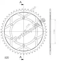 SU4151249B, Supersprox, Ktw rear steel 49t, black, 520    , New