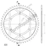 SU4151252B, Supersprox, Ktw trasero acero 52t, negro, 520    , Nuevo