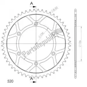 SUPERSPROX SU4151253B ktw rear steel 53t, black, 520 - Bottom side