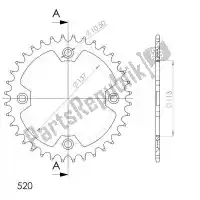 SU4176036B, Supersprox, Ktw posteriore acciaio 36t, nero, 520    , Nuovo