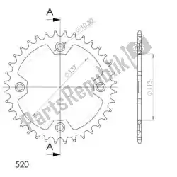 Qui puoi ordinare ktw posteriore acciaio 36t, nero, 520 da Supersprox , con numero parte SU4176036B: