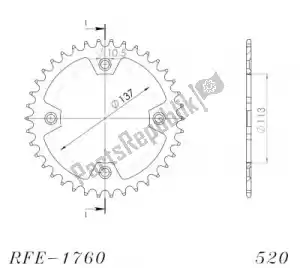 SUPERSPROX SU4176040B ktw trasero acero 40t, negro, 520 - Lado inferior