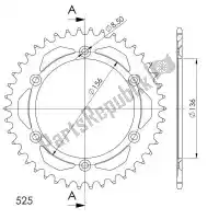 SU4179141B, Supersprox, Ktw aço traseiro 41t, preto, 525    , Novo