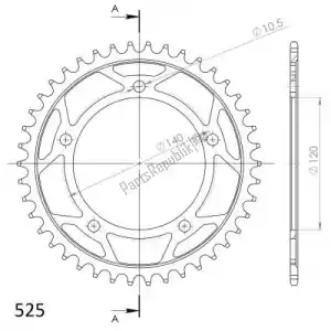 SUPERSPROX SU4179242B ktw arrière acier 42t, noir, 525 - La partie au fond