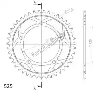 SU4179243B, Supersprox, Ktw rear steel 43t, black, 525    , New