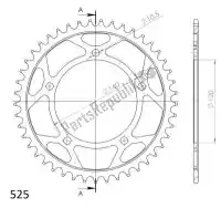 SU4179245B, Supersprox, Ktw rear steel 45t, black, 525    , New