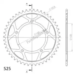 SUPERSPROX SU4179247B ktw trasero acero 47t, negro, 525 - Lado inferior