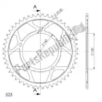 SU4179248B, Supersprox, Ktw rear steel 48t, black, 525    , New