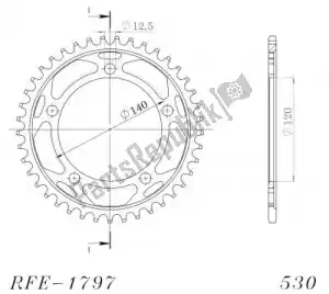 SUPERSPROX SU4179741B ktw rear steel 41t, black, 530 - Bottom side