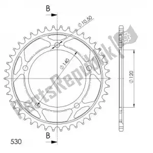 SUPERSPROX SU4180042B ktw trasero acero 42t, negro, 530 - Lado inferior