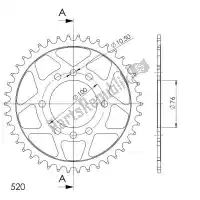 SU4182543B, Supersprox, Ktw posteriore acciaio 43t, nero, 520    , Nuovo