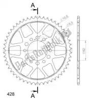 SU4184252B, Supersprox, Ktw rear steel 52t, black, 428    , New