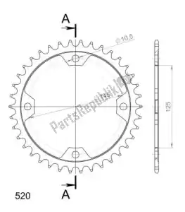 SUPERSPROX SU41185738 ktw posteriore acciaio 73t, nero, 520 - Il fondo
