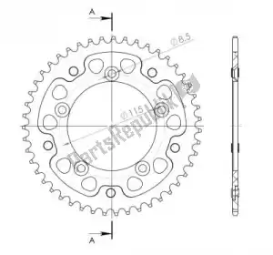 SUPERSPROX SU2446O ktw trasero aluminio 46t, naranja, 420 - Lado inferior