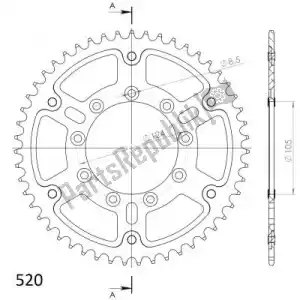 SUPERSPROX SU615151S ktw rear stealth 51t, silver, 520 - Bottom side