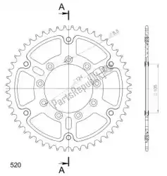 Here you can order the ktw rear alu 52t, black, 520 from Supersprox, with part number SU215152B:
