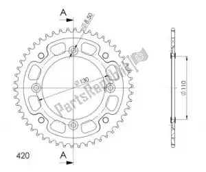 SUPERSPROX SU220949R ktw rear alu 49t, red, 420 - Bottom side