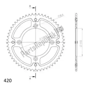 SUPERSPROX SU620951R ktw rear stealth 51t, red, 420 - Bottom side
