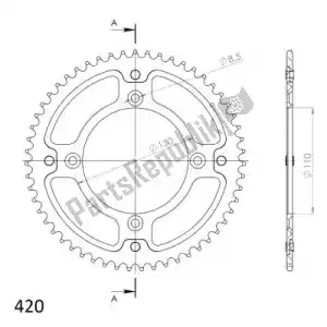 SUPERSPROX SU620954G ktw sigilo trasero 54t, oro, 420 - Lado inferior