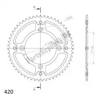 SU620955R, Supersprox, Ktw arrière furtif 55t, rouge, 420    , Nouveau