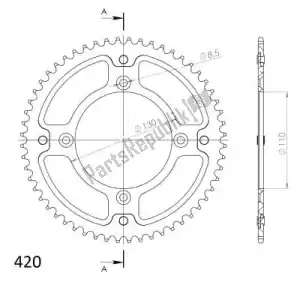 SUPERSPROX SU620956R ktw posteriore stealth 56t, rosso, 420 - Il fondo