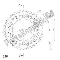 SU621042R, Supersprox, Ktw rear stealth 42t, red, 520    , New