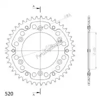 SU621045R, Supersprox, Ktw rear stealth 45t, red, 520    , New