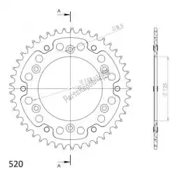 Here you can order the ktw rear alu 45t, black, 520 from Supersprox, with part number SU221045B: