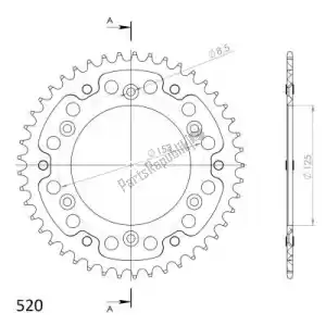 SUPERSPROX SU221045B ktw rear alu 45t, black, 520 - Bottom side