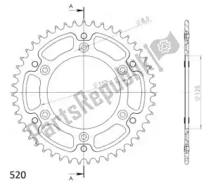 SUPERSPROX SU221047B ktw rear alu 47t, black, 520 - Bottom side