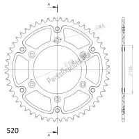 SU221050B, Supersprox, Ktw posteriore alu 50t, nero, 520    , Nuovo