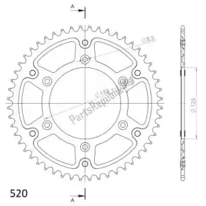 SUPERSPROX SU621050R ktw arrière furtif 50t, rouge, 520 - La partie au fond