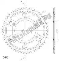 SU221051B, Supersprox, Ktw rear alu 51t, black, 520    , Nieuw