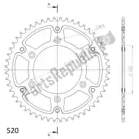 SU221052R, Supersprox, Ktw posteriore alu 52t, rosso, 520    , Nuovo